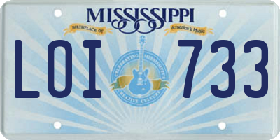 MS license plate LOI733