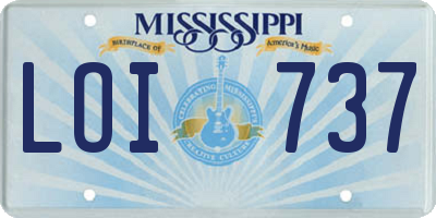 MS license plate LOI737