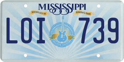 MS license plate LOI739