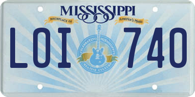 MS license plate LOI740