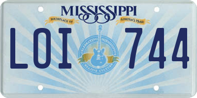 MS license plate LOI744