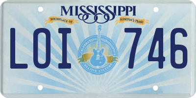 MS license plate LOI746