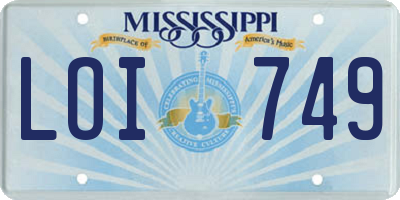 MS license plate LOI749