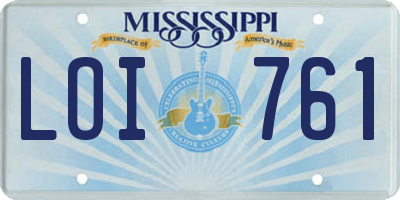 MS license plate LOI761