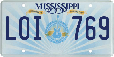 MS license plate LOI769