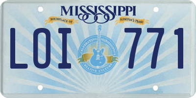 MS license plate LOI771