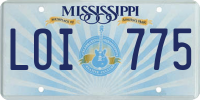 MS license plate LOI775
