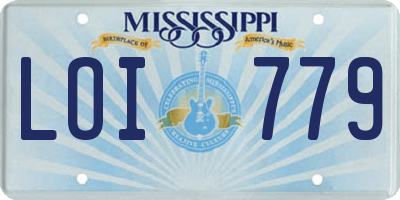 MS license plate LOI779