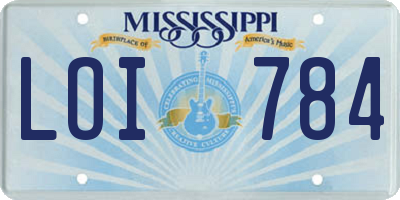 MS license plate LOI784