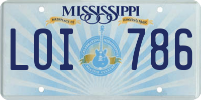 MS license plate LOI786
