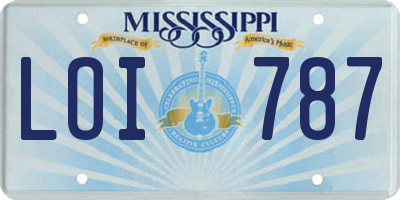 MS license plate LOI787