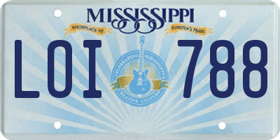 MS license plate LOI788