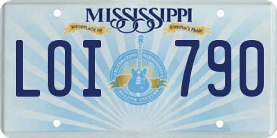 MS license plate LOI790
