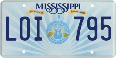 MS license plate LOI795