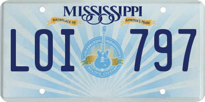 MS license plate LOI797