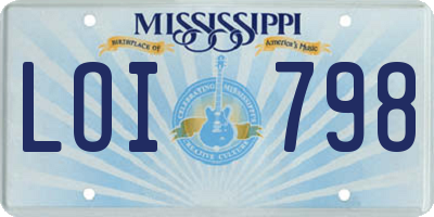 MS license plate LOI798