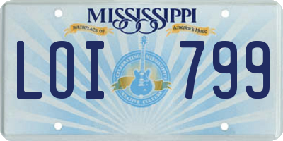 MS license plate LOI799