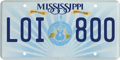 MS license plate LOI800