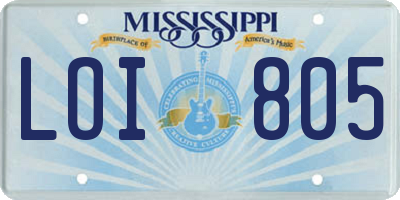 MS license plate LOI805