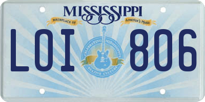 MS license plate LOI806