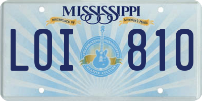 MS license plate LOI810