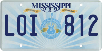 MS license plate LOI812