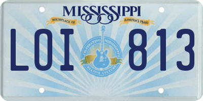 MS license plate LOI813