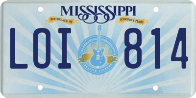MS license plate LOI814