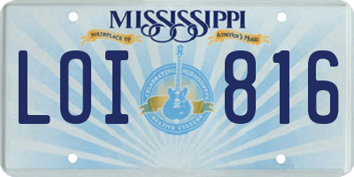 MS license plate LOI816