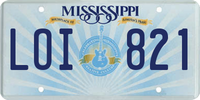 MS license plate LOI821