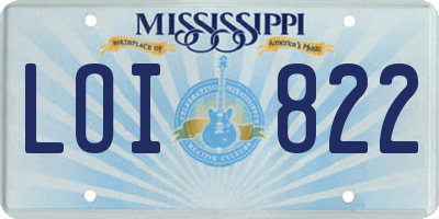 MS license plate LOI822