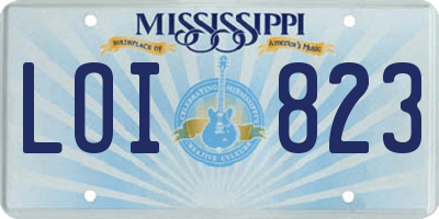 MS license plate LOI823
