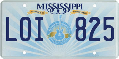 MS license plate LOI825