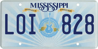 MS license plate LOI828