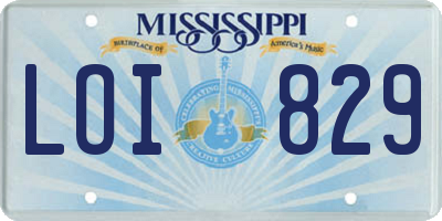 MS license plate LOI829