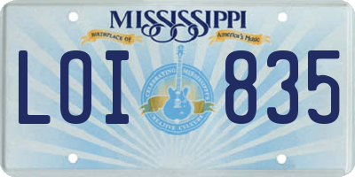 MS license plate LOI835
