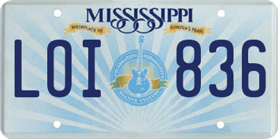 MS license plate LOI836