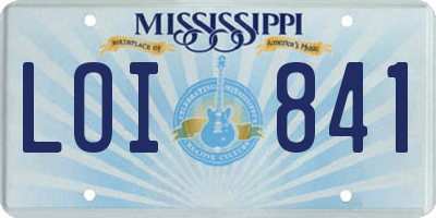 MS license plate LOI841
