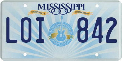 MS license plate LOI842