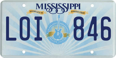 MS license plate LOI846