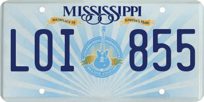 MS license plate LOI855