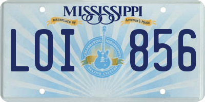 MS license plate LOI856