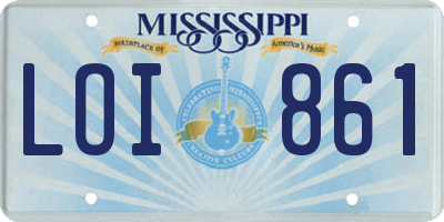 MS license plate LOI861