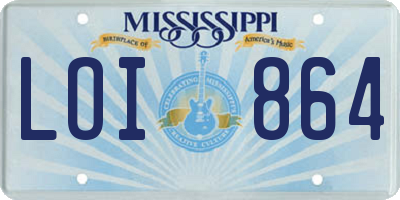 MS license plate LOI864