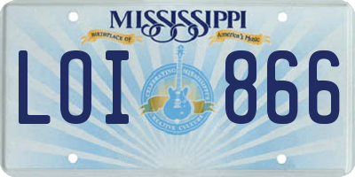 MS license plate LOI866