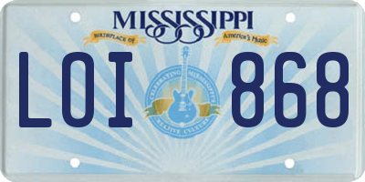 MS license plate LOI868