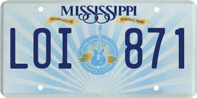 MS license plate LOI871