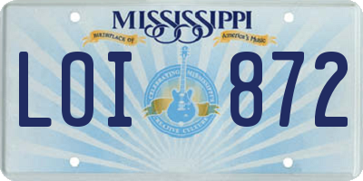 MS license plate LOI872