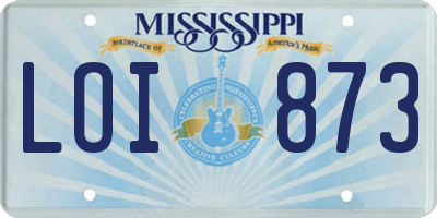 MS license plate LOI873