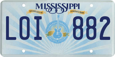 MS license plate LOI882